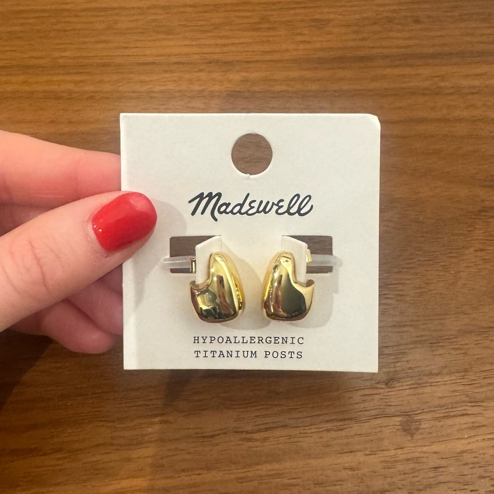 NWT Madewell Mini Statement Square Sculptural Earrings